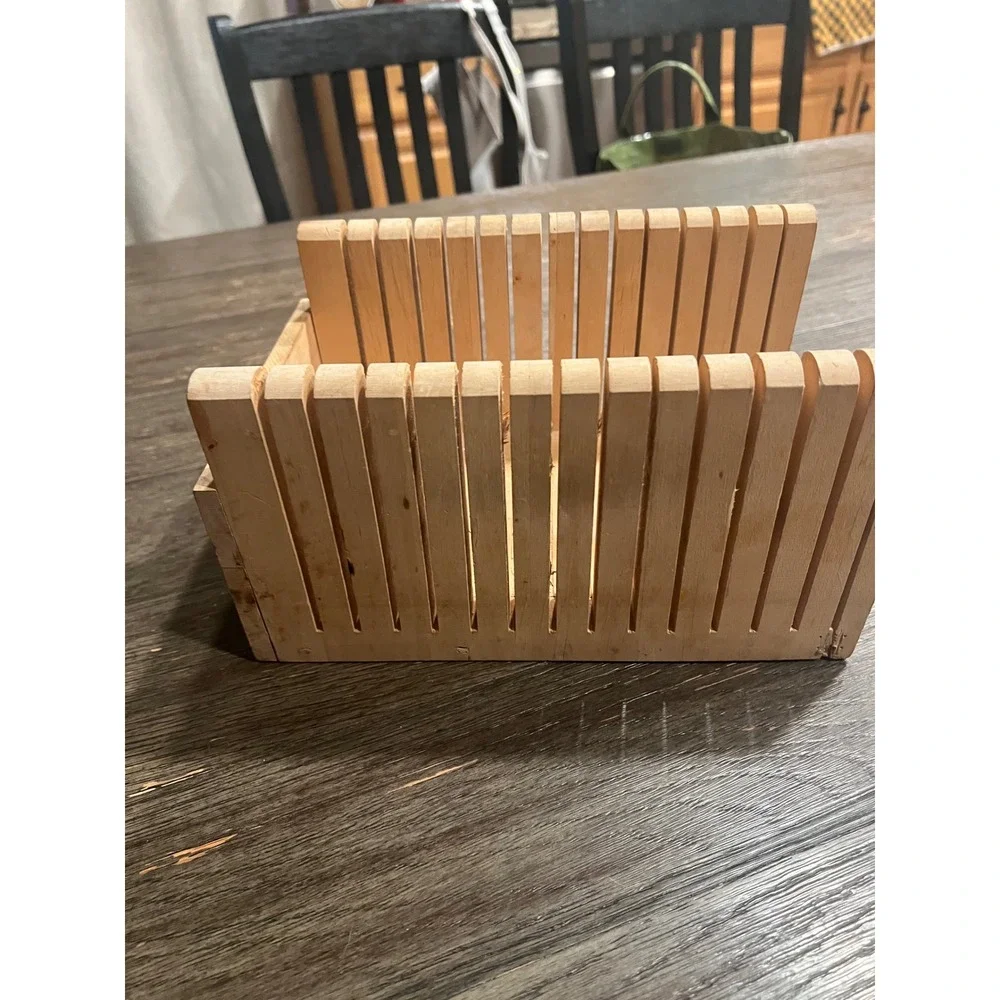 Vintage Wooden Bread Slicer Guide Our Daily Bread Farmhouse Kitchen Tool
